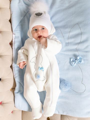 Комбинезон (термобелье) "Зайка" с голубым бантиком