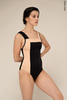 Square leotard | black_beige