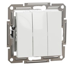 ВЫКЛЮЧАТЕЛЬ С/У 3-КЛАВИШИ 10AX ВИНТОВЫЕ КЛЕММЫ МЕХ БЕЛЫЙ ASFORA /SCHNEIDER/