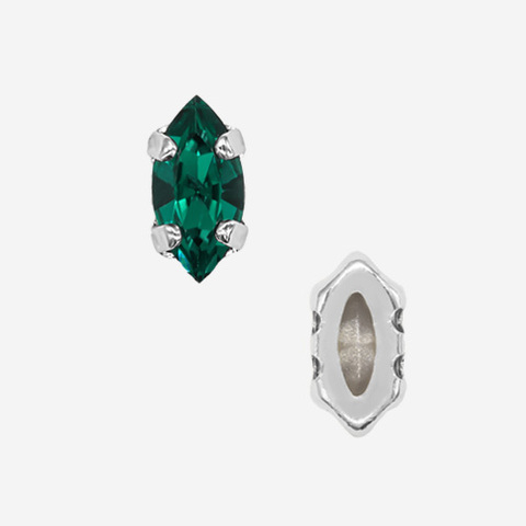 Кристалл Маркиз (Marquise Fancy Stone) в цапах, оттенок 