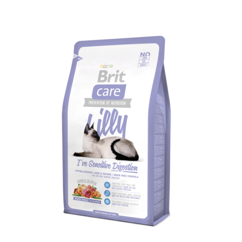 Brit Care Cat Lilly Sensitive Digestion сухой корм беззерновой для кошек с чувств. пищеварением 400г