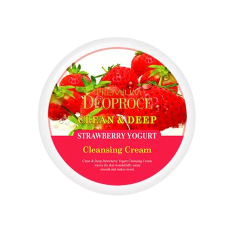 Deoproce Premium Clean & Moisture Strawberry Yogurt Massage Cream крем массажный для лица и тела с экстрактом клубники
