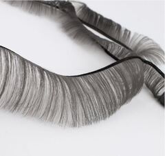 Волосы - трессы для кукол, короткие, для мальчика или челки, длина 4-5 см, ширина 100 см, цвет серый, набор 2 шт.