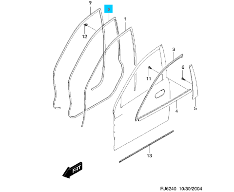 УПЛОТНИТЕЛЬ ДВЕРИ ПЕРЕДН ЛЕВ LACETTI, GENTRA GM