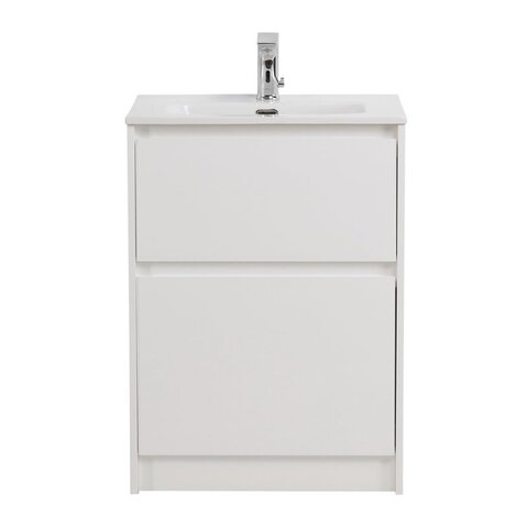 BelBagno KRAFT39-500/390-2C-PIA-BO KRAFT 39 База под раковину напольная с фрезерованными ручками по всей длине фасада с двумя выкатными ящиками, Bianco Opaco, 505х390x840