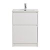 BelBagno KRAFT39-500/390-2C-PIA-BO KRAFT 39 База под раковину напольная с фрезерованными ручками по всей длине фасада с двумя выкатными ящиками, Bianco Opaco, 505х390x840