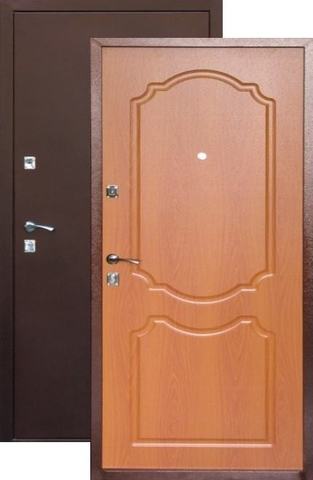 Входная металлическая дверь Классика (медь антик+миланский орех)  Союз из стали 1,2 мм с 2 замками