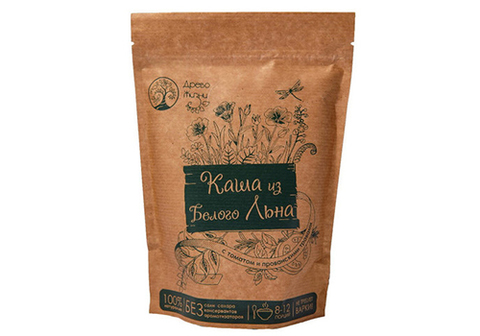 Каша из белого льна с кэробом и черносливом, 350г