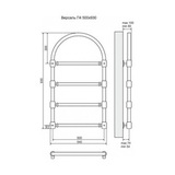 Полотенцесушитель электрический Terminus Версаль П4 500x930, ТЭН HT-1 300W, левый/правый