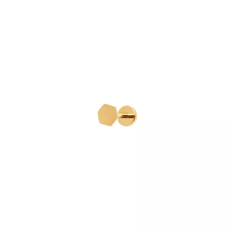 VIVA LA VIKA Лабрет Plain Polygon Stud Earring - Gold viva la vika лабрет plain smile stud earring gold