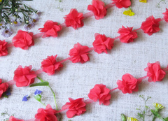 Тесьма текстиль цветок на сетке, ш. 6,5 см