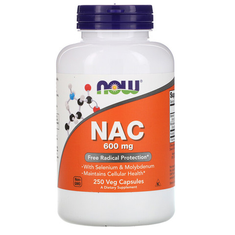 Now Foods, NAC, 600 мг, 250 растительных капсул
