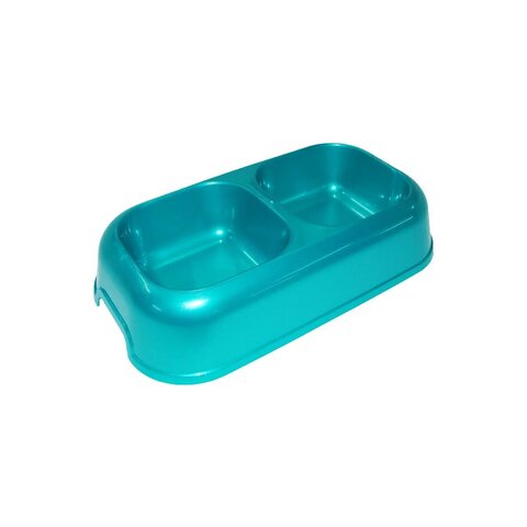 Homecat Atlantis миска двойная фиолетовый перламутр 28 см х 12,5 см х 5 см 2 х 300 мл