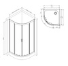 Am.Pm W90G-401-090BT Душевое ограждение Gem 1/4 Rond 90x90 стекло прозрачное, профиль черный матовый, без