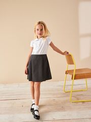 Платье школьное для девочки Next 489-230, Белый, Темно-серый