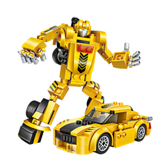 Конструктор-трансформер 2 в 1"Легковой автомобиль", цвет желтый