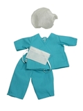 Хирург - Зеленый. Одежда для кукол, пупсов и мягких игрушек.
