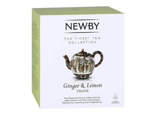 Чай травяной в пирамидках Newby Ginger & Lemon, 15 пак/уп