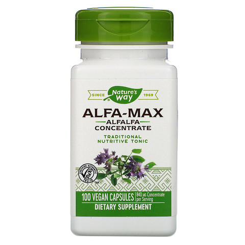 Nature's Way, Alfa-Max, Alfalfa Concentrate, 840 mg, 100 Vegan Capsules