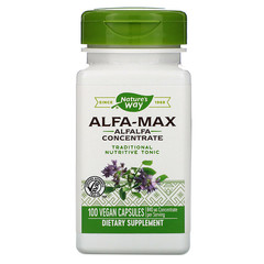 Nature's Way, Alfa-Max, Alfalfa Concentrate, 840 mg, 100 Vegan Capsules