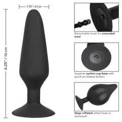 Черная расширяющаяся анальная пробка XL Silicone Inflatable Plug - 16 см. - 