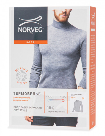 Картинка водолазка Norveg Soft City Style 14CSM1RLRU серый меланж - 3