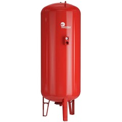 Бак расширительный для отопления WESTER WRV объём 1500л, DN 50, PN 25, вертикальный, резьбовое-ВР, G-2'', с опорами и манометром, красный, Турция