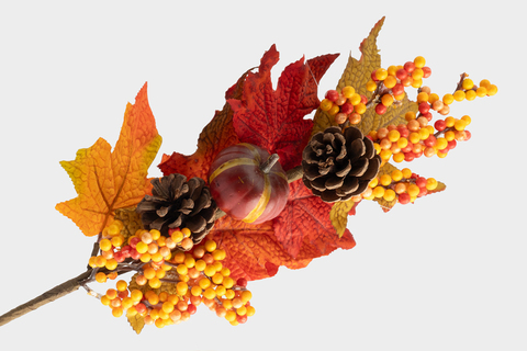 Ветка декоративная 54см Anna Lafarg Bright pumpkin Букет с тыквой