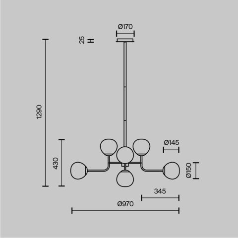 Подвесная люстра Maytoni Erich MOD221-PL-08-G