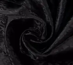 Ткань подкладочная Жаккард, шир. 145 см, 90(+/-5) гр/м2, вискоза 48%, п/э 52%, чёрный