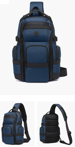 Картинка рюкзак однолямочный Ozuko 9808 Blue - 2