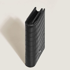 Визитница из кожи с тиснением под крокодила, 4сс