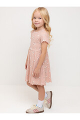платье  для девочки  КР 5793/дымчатая роза,ромашковое поле