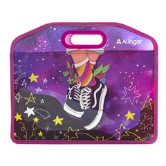 
          Папка с ручками 1 отделение, А4 300х365х115мм, Alingar, пластик, прорезная ручка, молния сверху, "Яркие кеды"