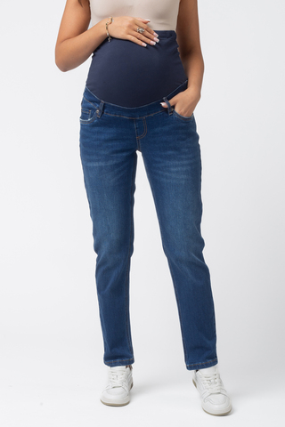 Джинсы для беременных 16197 тёмно-синий
