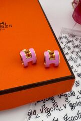 Серьги пусеты HERMES качество yellow VGOLD