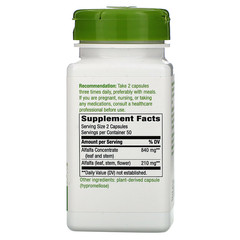 Nature's Way, Alfa-Max, Alfalfa Concentrate, 840 mg, 100 Vegan Capsules