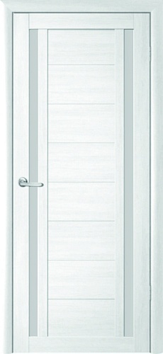 Дверь межкомнатная белая Альберо (Фрегат) Мегаполис Рига, цвет снежный кедр, экошпон, стекло мателюкс