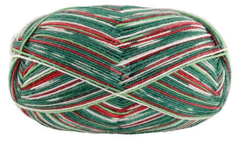 Пряжа Lana Grossa Meilenweit 100 Merino Christmas Lurex 6795