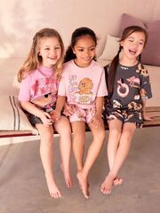 Пижама для девочки Next 855-827, 3 шт., Темно-серый, Розовый