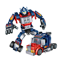 Конструктор-трансформер 2 в 1"Тягач", цвет красно-синий