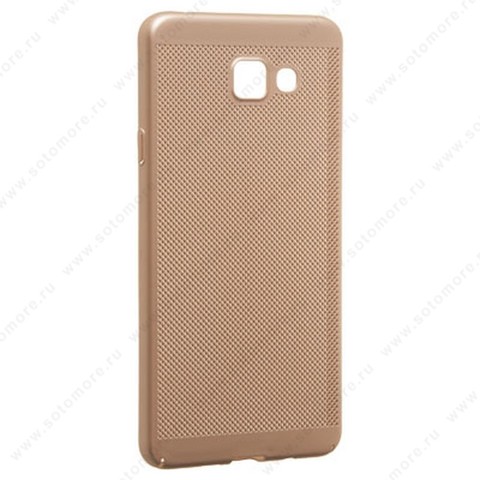 Накладка пластиковая перфорированная для Samsung Galaxy A7 A710 2016 золото