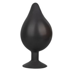 Черная расширяющаяся анальная пробка XL Silicone Inflatable Plug - 16 см. - 