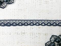 Кружево-трикотаж, ш. 1,2 см, тёмно-синий