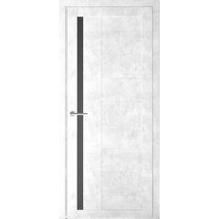 Купить Межкомнатная дверь экошпон Валенсия бетон светлый стекло графит