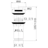 AF0009W Донный клапан для раковины с переливом, белый