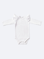 Боди лапша с длинным рукавом и крылышками, Белый