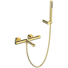 BelBagno UNO-VASM/DFS-ORO UNO Смеситель для ванны и душа в комплекте с ручным душем, шлангом и держателем, золото UNO-VASM/DFS-ORO фото
