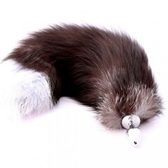 Анальная пробка с натуральным лисьим хвостом