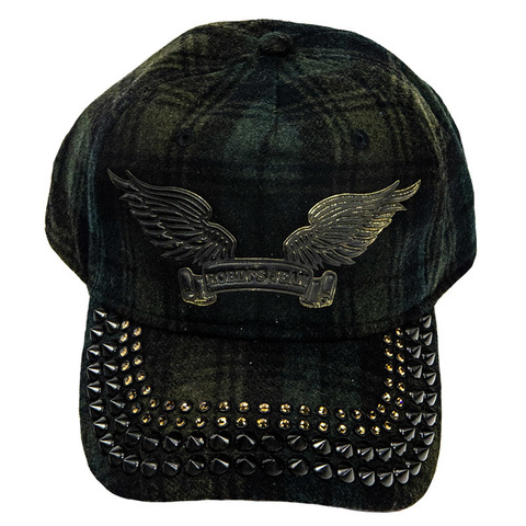 Robin&#39;s Jean | Бейсболка мужская GREEN CAP WITH SPIKES CAP1070-B478-2 спереди